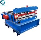 Máquina de corte automática azul com nivelamento de rolos e de dispositivos hidráulicos do corte