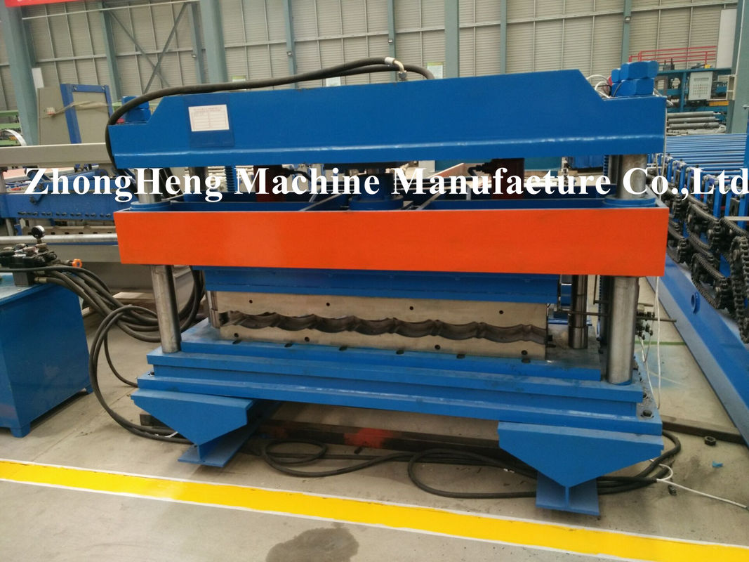 PLC Frequency control roofing sheet roll forming machine with 18 mm thickness midel plate