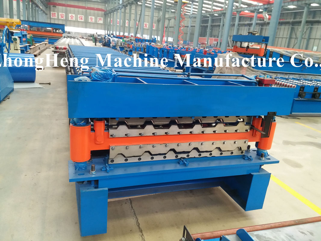 Corrugated and Box Type Roofing Sheet Roll Forming Machine with 75 mm solid shaft